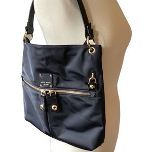 Henri Bendel Medium Black Shoulder Bag Tote-Gold Hardware and Lock